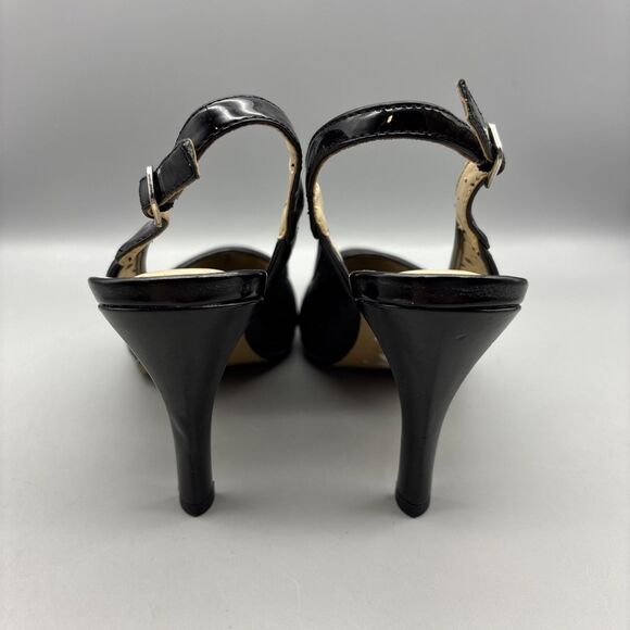 Adrienne Vittadini Pumps Women's Size 7.5 M Black Leather Jiante Ankle Strap - Picture 5 of 13